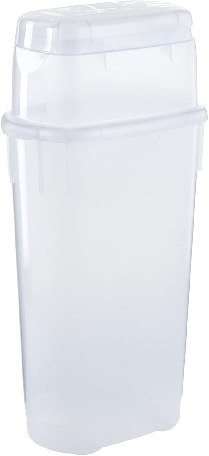 Rubbermaid Wrap N' Craft Plastic Wrapping Paper Organizer Storage Container with Top Ornament Storage Compartment for 20 Standard 30 Inch Rolls. Clear
