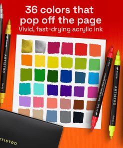 Alternative view of ARTISTRO 36 Acrylic Paint Markers - Paint Pens for Drawing - For Fabric. Rock. Glass. Wood. Molds - Arts & Crafts Gift for Adults. Teens. Kids. Classroom Must Haves & School Supplies